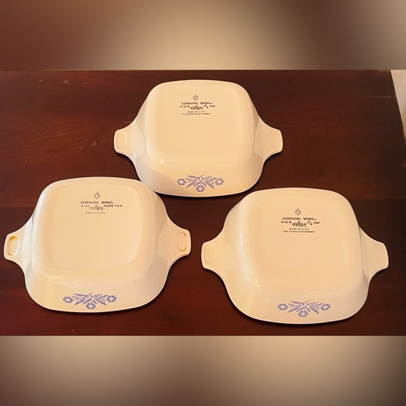 Vintage CorningWare Blue Cornflower P-41-B 1¾ Petite Pan Set:3 Casserole Dishes - Picture 11 of 15